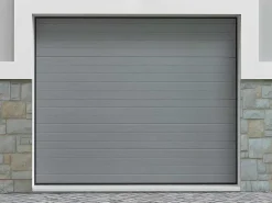 Sectionale Garagedeur Grijs Gegroefd Effect Met Motor - Noria-Somfy Outlet