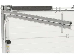 Sectionale Garagedeur Met Gegroefd Effect En Centrale Loopdeur - Antraciet - Met -Motor - Noria-Somfy Online