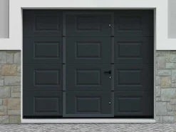 Sectionale Garagedeur Met Somfy Motor Met Centrale Loopdeur Antraciet - Caopas-Vente-unique Online