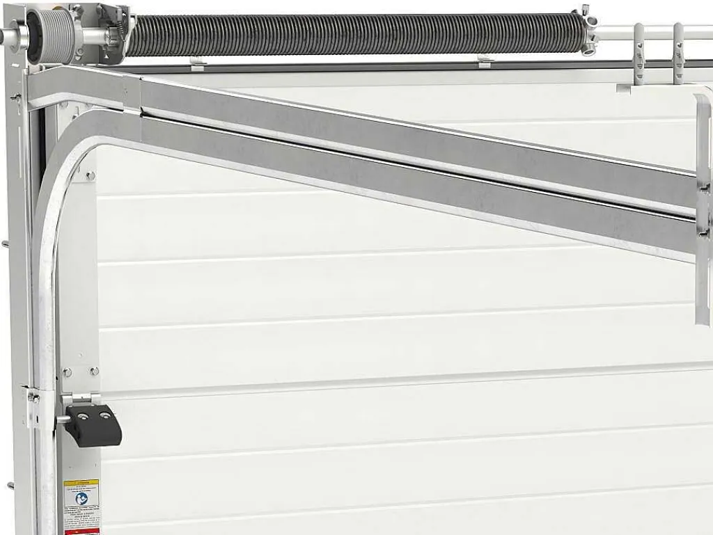 Sectionale Garagedeur Met Gegroefd Effect En Centrale Grijze Loopdeur Met Motor - Noria-Vente-unique Online