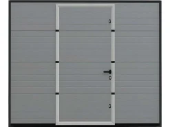 Sectionale Garagedeur Met Groefeffect Centrale Deur Grijs Met Motor - Noria-Somfy Discount