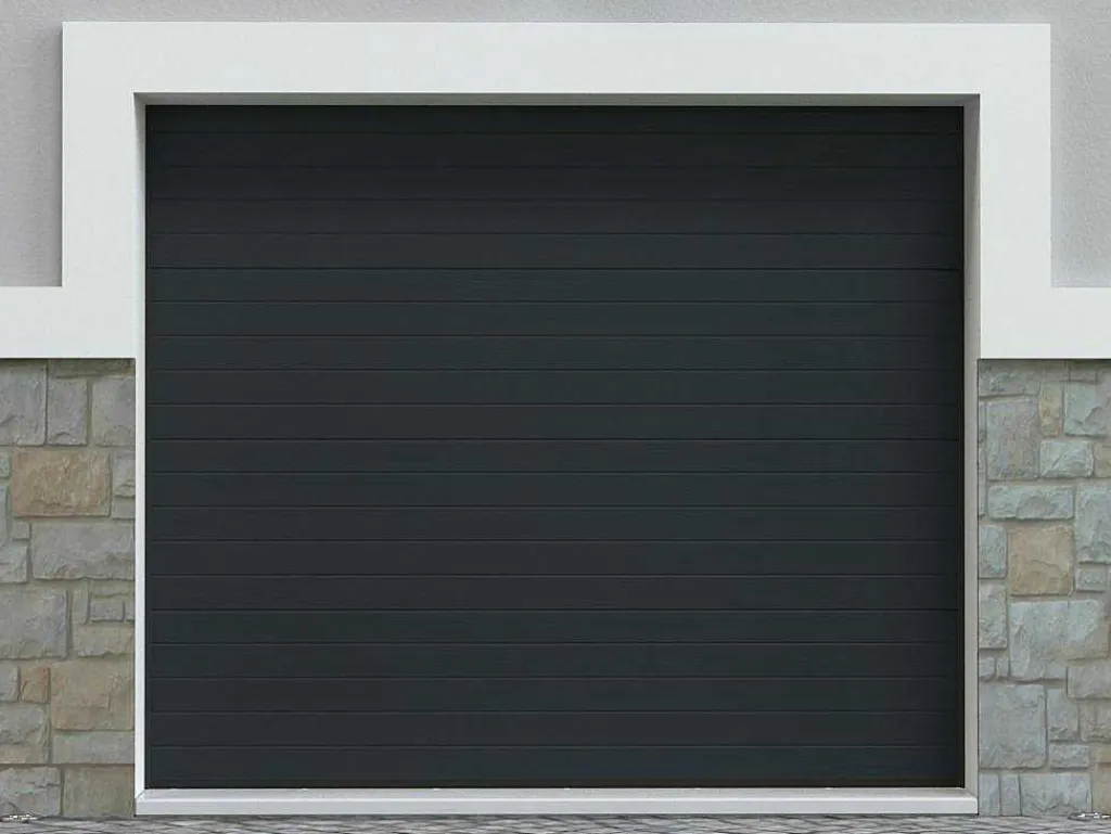 Sectionale Garagedeur Met Groefeffect Antraciet - Noria-Vente-unique Sale