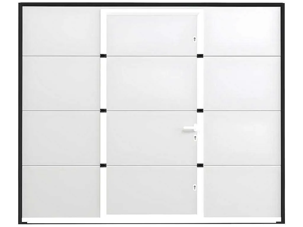 Sectionale Garagedeur Met Glad Effect En Centrale Witte Loopdeur Met Motor - Lavega-Vente-unique Hot