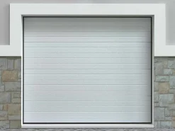 Sectionale Garagedeur Wit Gegroefd Effect Met Motor - Noria-Vente-unique