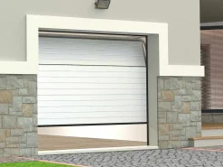 Sectionale Garagedeur Wit Gegroefd Effect Met Motor - Noria-Vente-unique