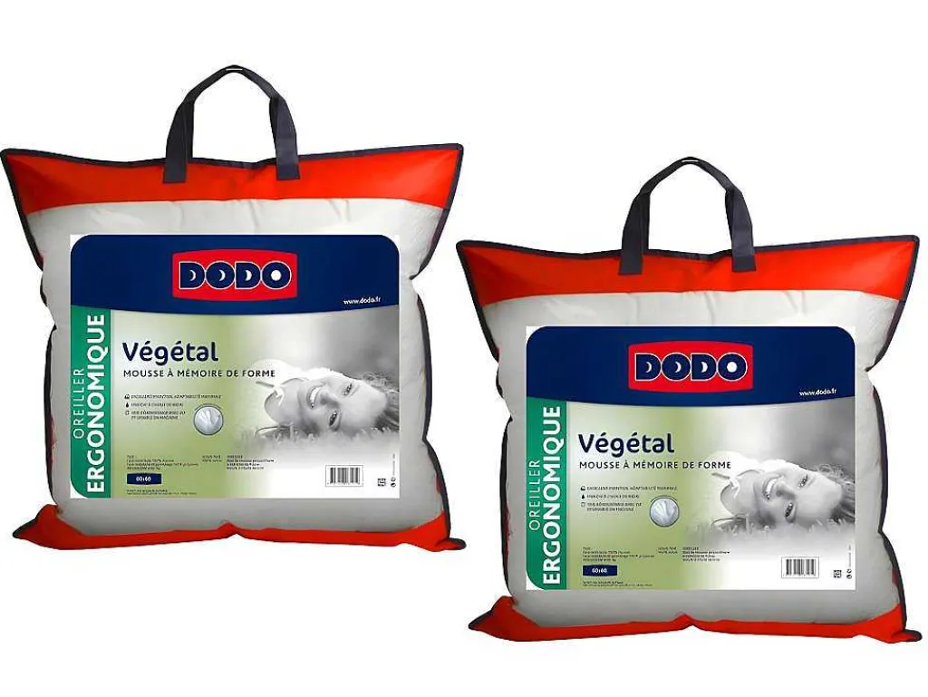 Set 2 Ergonomische Hoofdkussens Met Vormgeheugen Vegetal - 60X60 Cm-DODO Hot