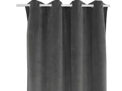 Set 2 Gordijnen Luxe - Polyesterfluweel - 140X260Cm - Grijs-OZAIA