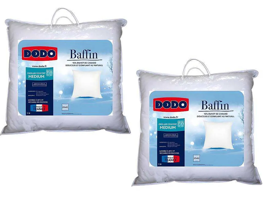 Set 2 Hoofdkussens Natuurlijke Dons Baffin - 65X65 Cm-DODO Online