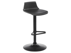 Set "Bar": Barmeubel Morena + 2 Barkrukken Calas - Zwart En Notenhout-Effect-Vente-unique Best