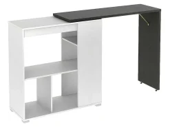 Set "Bar": Barmeubel Saturne + 2 Barkrukken Calas - Wit En Betonkleur-Vente-unique Outlet