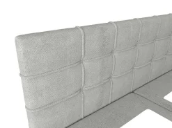 Set Bed Met Hoofdbord Met Capitons + Bedbodem Met Opbergruimte + Matras + Dekmatras - 180 X 200 Cm - Stof - Lichtgrijs - Kida Van Ysmee-Ysmée Outlet