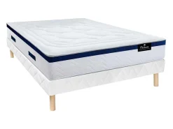 Set Bedbodem En Matras Pocketveren En Vormgeheugen Met Textuur Marquis Van Dreamea - Dikte 30 Cm - 140 X 190 Cm - Blauw-Palacio Outlet