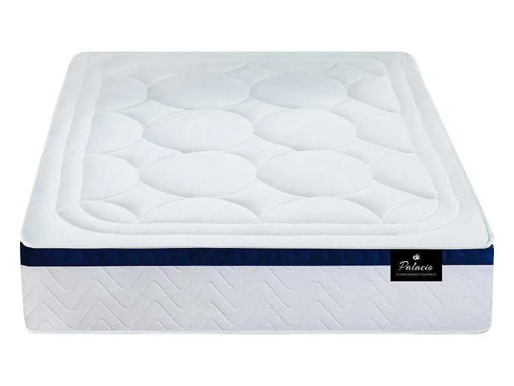 Set Bedbodem En Matras Pocketveren En Vormgeheugen Met Textuur Marquis Van Dreamea - Dikte 30 Cm - 140 X 190 Cm - Blauw-Palacio Outlet