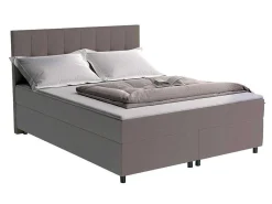 Set Boxspring En Matras Met Hoofdeinde + Lattenbodem + Matras + Dekmatras Siero Van Ysmee - 160 X 200 Cm - Stof - Grijs-Ysmée Outlet