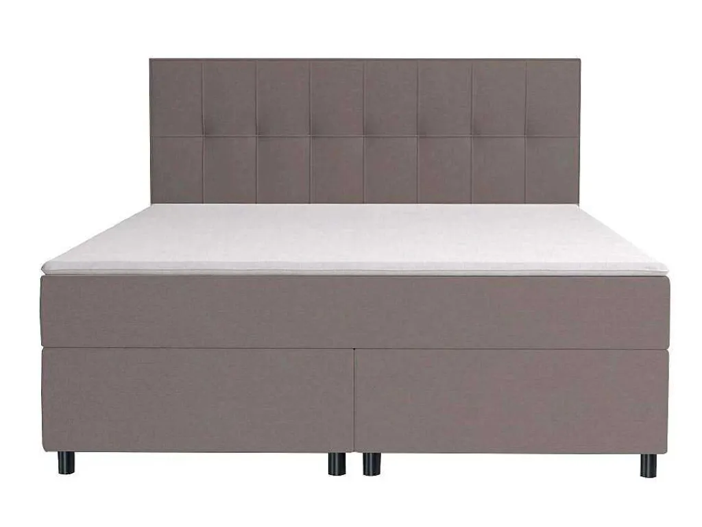 Set Boxspring En Matras Met Hoofdeinde + Lattenbodem + Matras + Dekmatras Siero Van Ysmee - 160 X 200 Cm - Stof - Grijs-Ysmée Outlet