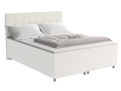 Set Boxspring En Matras Met Hoofdeinde + Lattenbodem + Matras + Dekmatras Siero Van Ysmee - 160 X 200 Cm - Stof - Ivoor-Ysmée Sale