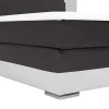 Set Boxspring En Matras Met Hoofdeinde Met Leds + Lattenbodem + Matras + Dekmatras Asti Van Ysmee - 160 X 200 Cm - Kunstleer - Wit En Grijs-Ysmée Sale