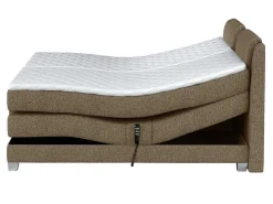 Set Boxspring Hoofdbord + Elektrische Bedbodem + Matras + Topmatras Castel Van - 2X90X200Cm - Beige Stof-Palacio Online