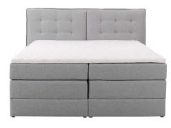 Set Boxspring Met Hoofdbord + Bedbodems Met Opbergruimte + Matras + Dekmatras - 160 X 200 Cm - Lichtgrijze Stof - Perama Van-Palacio Online