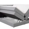 Set Boxspring Met Hoofdbord + Bedbodems Met Opbergruimte + Matras + Dekmatras - 180 X 200 Cm - Lichtgrijze Stof - Perama Van-Palacio
