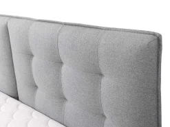 Set Boxspring Met Hoofdbord + Bedbodems Met Opbergruimte + Matras + Dekmatras - 180 X 200 Cm - Lichtgrijze Stof - Perama Van-Palacio