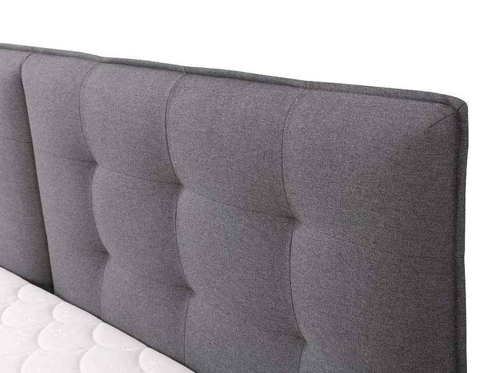 Set Boxspring Met Hoofdbord + Bedbodems Met Opbergruimte + Matras + Dekmatras - 160 X 200 Cm - Antracietkleurige Stof - Perama Van-Palacio Outlet