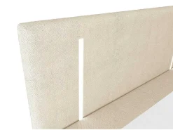 Set Boxspring Met Hoofdbord Met Ledverlichting + Bedbodem + Matras + Dekmatras - 160 X 200 Cm - Stof - Beige - Ono Van Ysmee-Ysmée Online
