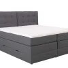 Set Boxspring Met Hoofdbord + Bedbodems Met Opbergruimte + Matras + Dekmatras - 180 X 200 Cm - Antracietkleurige Stof - Perama Van-Palacio Discount