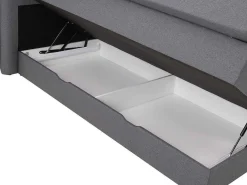 Set Boxspring Met Hoofdbord + Bedbodems Met Opbergruimte + Matras + Dekmatras - 180 X 200 Cm - Antracietkleurige Stof - Perama Van-Palacio Discount