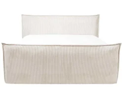 Set Boxspring Met Hoofdeinde + Bedbodems Met Opbergruimte + Matras + Dekmatras - 2 X 80 X 200 Cm - Ivoorwit Ribfluweel - Rhoda Van-Palacio Discount