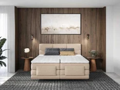 Set Boxspringbed Met Hoofdbord Met Capitons + Elektrische Relaxbedbodems + Matras + Dekmatras - 2 X 80 X 200 Cm - Beige - Lodi Van-Palacio Hot