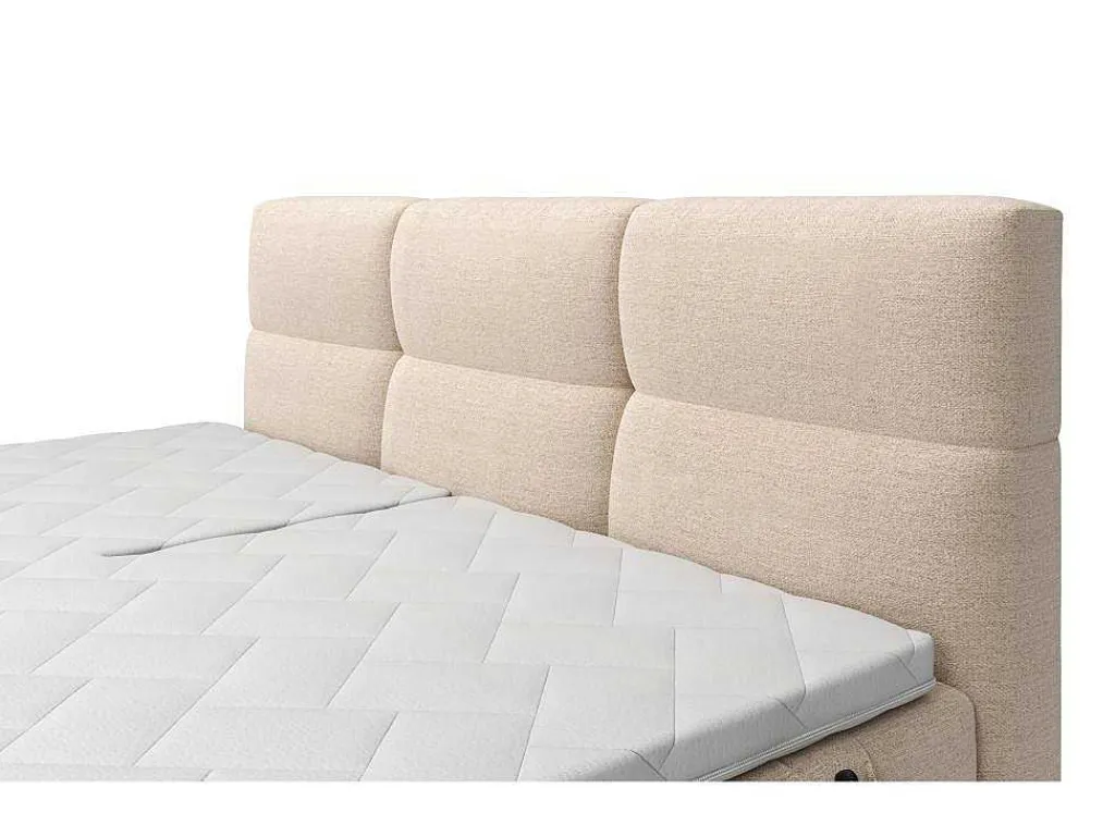 Set Boxspringbed Met Hoofdbord Met Capitons + Elektrische Relaxbedbodems + Matras + Dekmatras - 2 X 80 X 200 Cm - Beige - Lodi Van-Palacio Hot