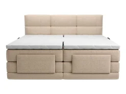 Set Boxspringbed Met Hoofdbord Met Capitons + Elektrische Relaxbedbodems + Matras + Dekmatras - 2 X 80 X 200 Cm - Beige - Lodi Van-Palacio Hot