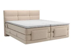 Set Boxspringbed Met Hoofdbord Met Capitons + Elektrische Relaxbedbodems + Matras + Dekmatras - 2 X 80 X 200 Cm - Beige - Lodi Van-Palacio Hot