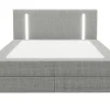 Set Complete Boxspring Met Hoofdbord Met Ledverlichting + Bedbodem + Matras + Dekmatras - 160 X 200 Cm - Stof - Grijs - Ono Van Ysmee-Ysmée Online