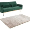 Set Donkergroene 3-Zitsslaapbank Launei En Taupekleurig Tapijt Dolce-Vente-unique New