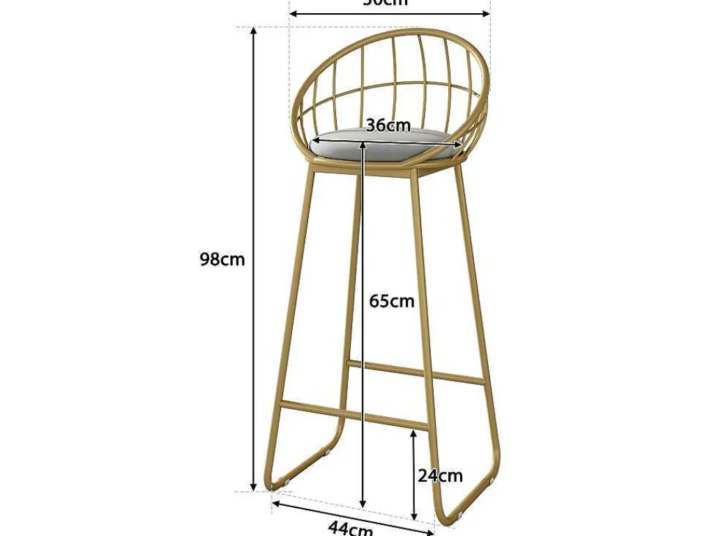 Set "Eat Standing": Bartafel En 4 Krukken - Metalen Structuur - Goud-ModernLuxe Best