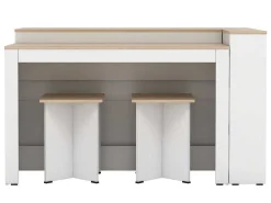 Set Keukeneiland + 2 Krukken - Wit En Licht Naturel - Nusice-Vente-unique Hot
