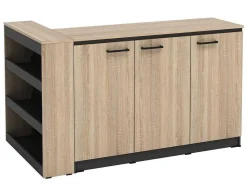 Set Keukeneiland + 2 Krukken - Zwart En Licht Naturel - Nusice-Vente-unique Clearance