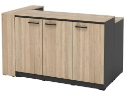 Set Keukeneiland + 2 Krukken - Zwart En Licht Naturel - Nusice-Vente-unique Clearance
