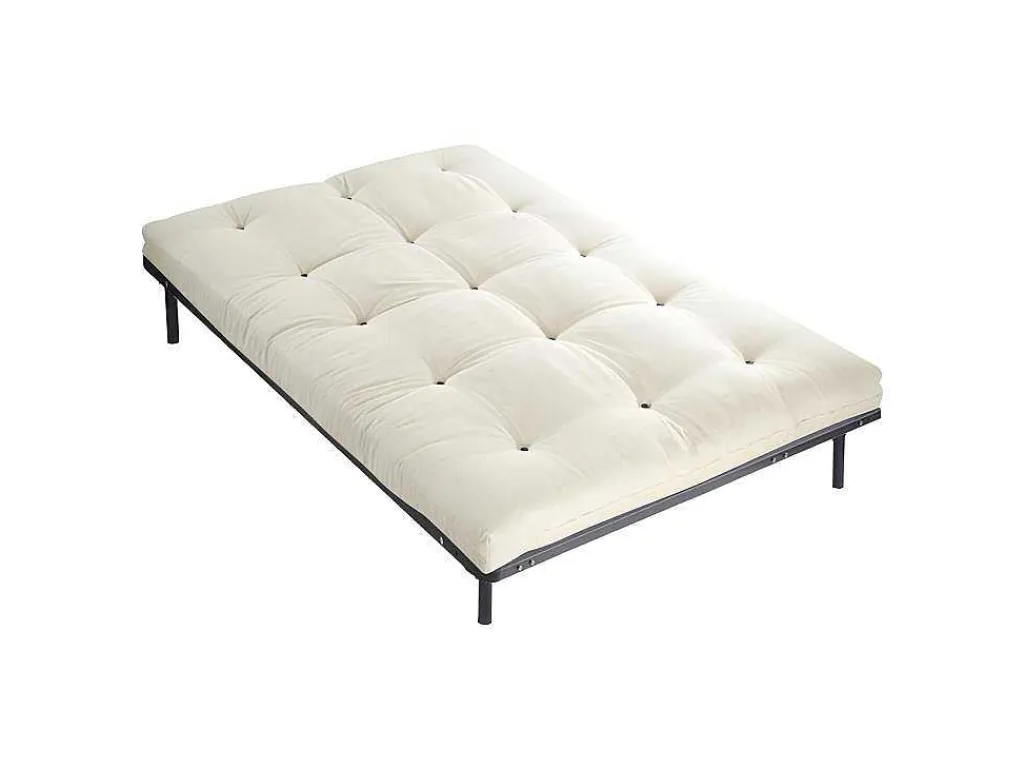 Set Lattenbodem + Futon 140 X 190 Cm - 100% Katoen - Shiva Van - Beige-DREAMEA Hot