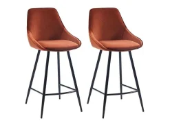 Set Van 2 Barkrukken - Fluweel - Terracotta - Masurie-Vente-unique Sale