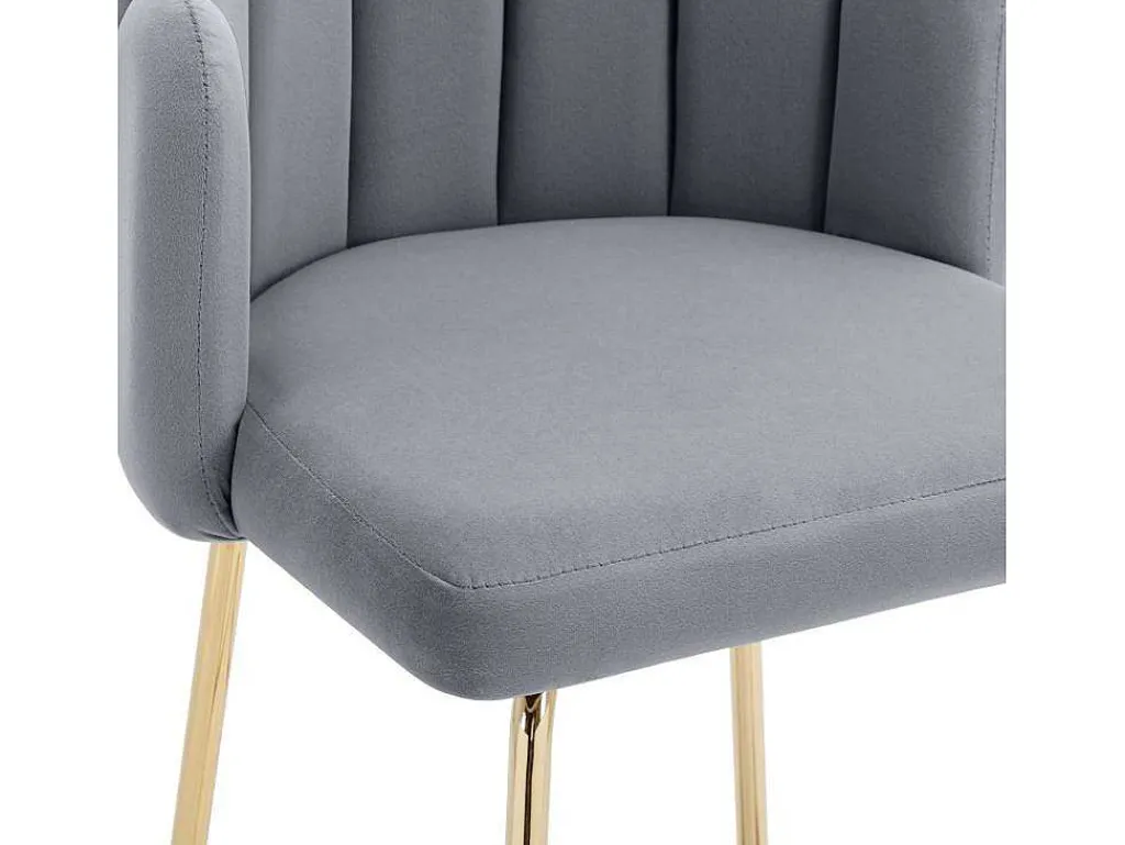 Set Van 2 Barkrukken - Fluweel En Metaal - Grijs-Vente-unique Sale
