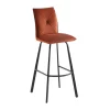 Set Van 2 Barkrukken - Fluweel En Metaal - Terracotta - Indilane-Vente-unique New