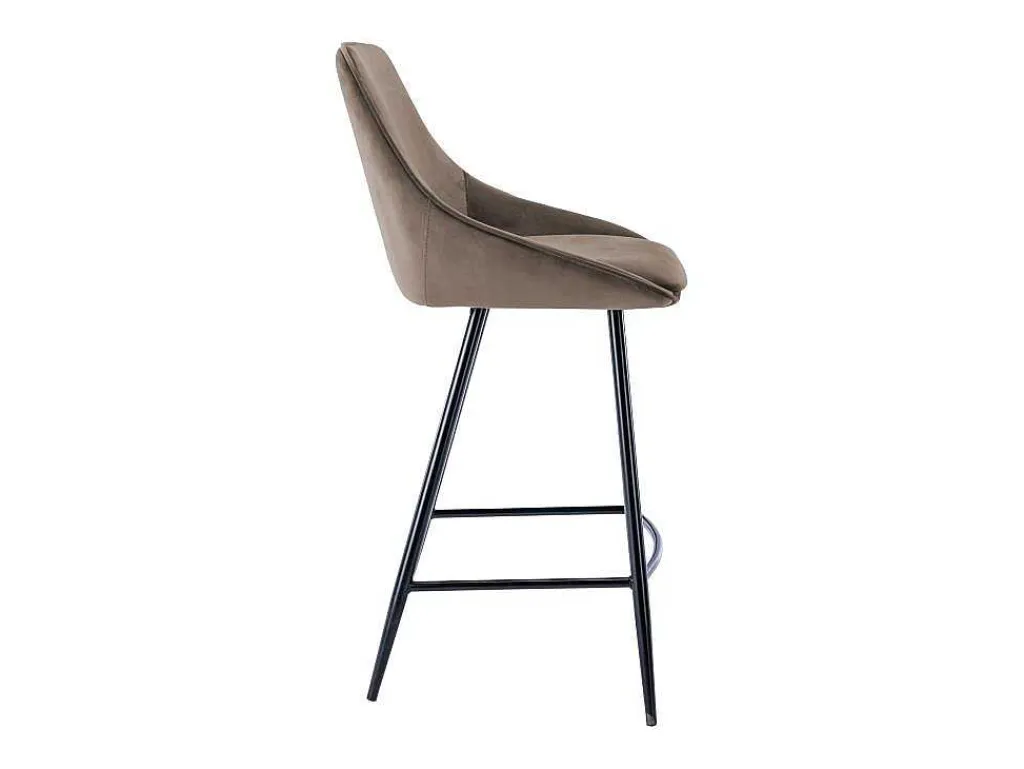 Set Van 2 Barkrukken Masurie - Fluweel - Taupe-Vente-unique Sale