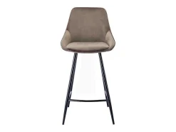 Set Van 2 Barkrukken Masurie - Fluweel - Taupe-Vente-unique Sale