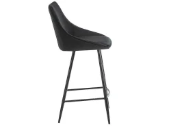 Set Van 2 Barkrukken Masurie - Velours - Zwart-Vente-unique Clearance