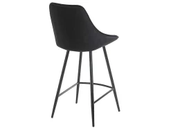 Set Van 2 Barkrukken Masurie - Velours - Zwart-Vente-unique Clearance