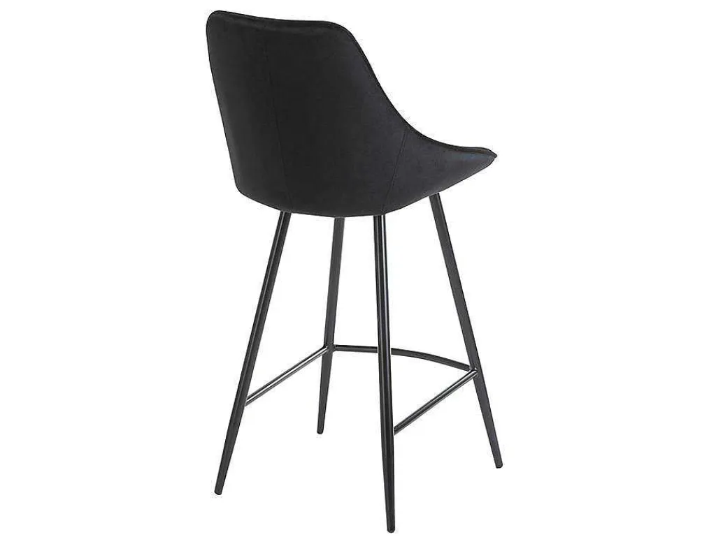 Set Van 2 Barkrukken Masurie - Velours - Zwart-Vente-unique Clearance