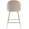 Set Van 2 Barkrukken Melbourne - Fluweel En Goudkleurig Metaal - Beige-Vente-unique Outlet